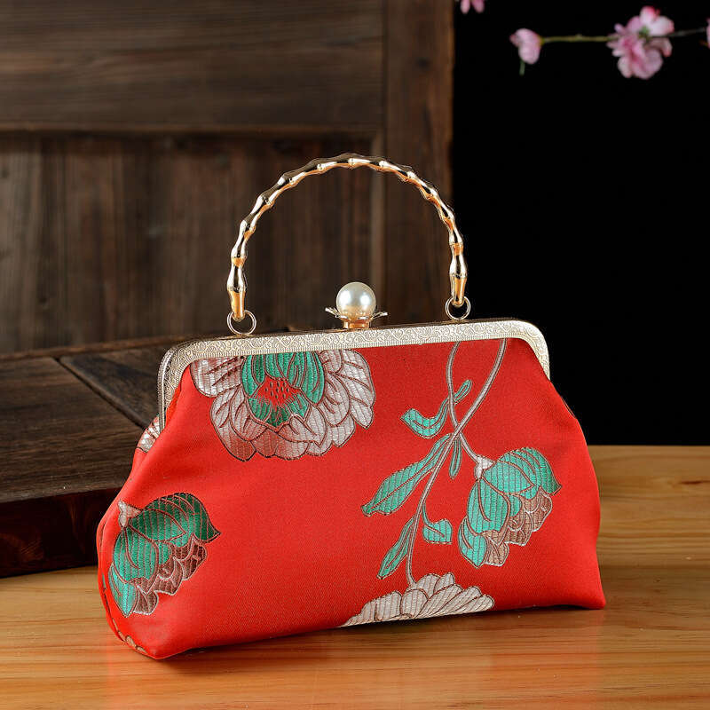 Retro Style Pearl Buckle Embroidered Hanfu Handbag Cheongsam New Year Banquet Bag MASA