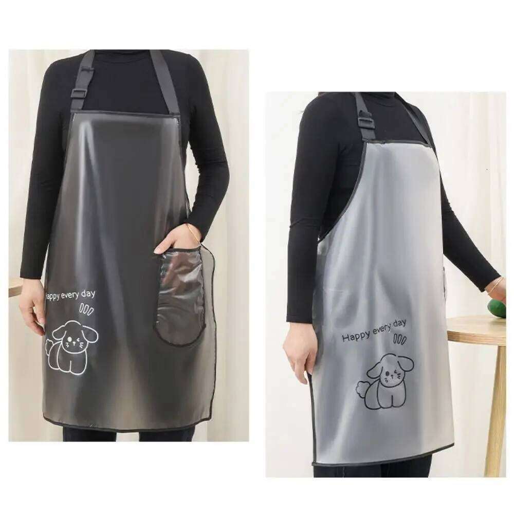 New TPU Kitchen Apron Oil Resistant Sleeveless Waterproof Bibs Cleaner Wipeable Baking Accessories Oilproof Aprons S260205