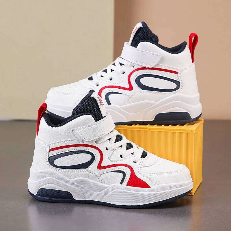 Luxury Boys Leather Children Shoes 4 To 12 Years PU Autumn Kids Footwear Sports Tennis Casual High Top Sneaker for Boy 26Y0206