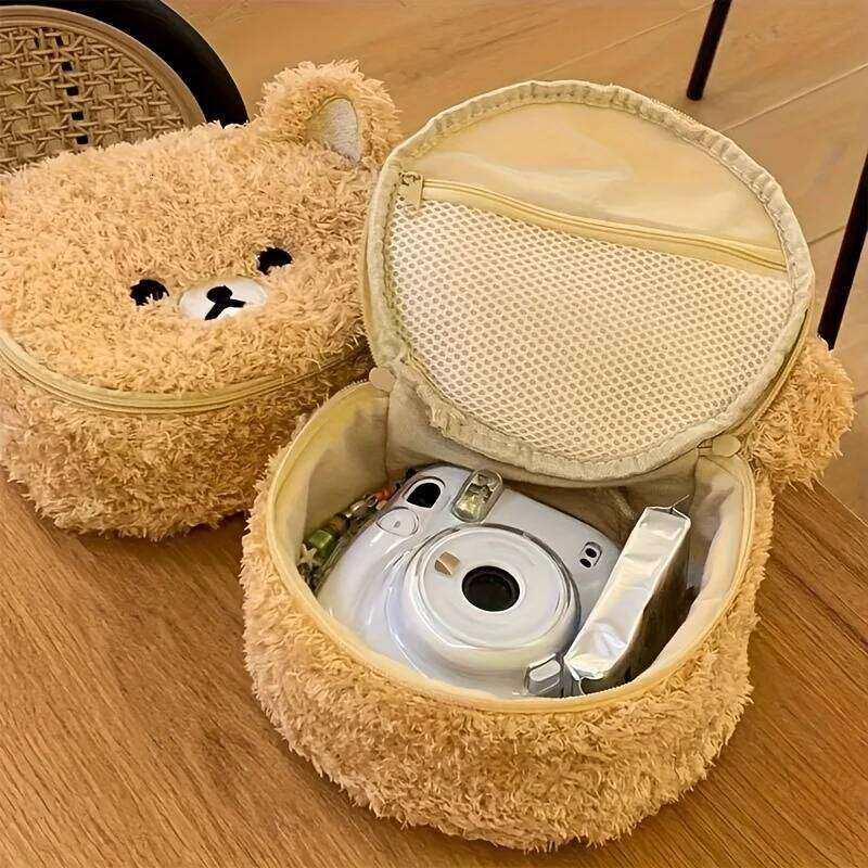 Teddy Bear Makeup Bag | Portable Manga Laundry Bag, Perfect Birthday Gift For Girls, Cute Storage & Toiletries Orga Y260206