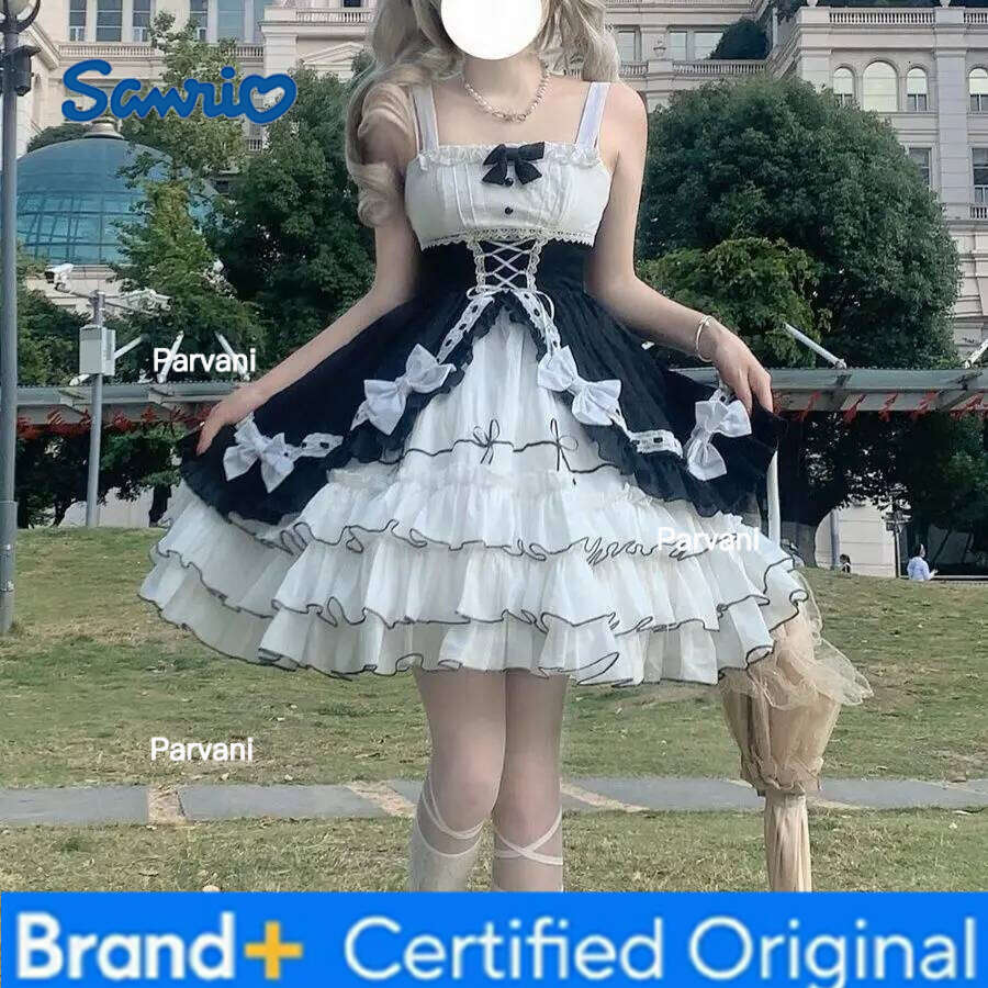 Sanrio Bow Princess Patchwork Panekked Women Mujer Short Lace Up Spice Girls Cake Vestidos Fairycore Harajuku Japanese Soft Dresses H260206 - view 4
