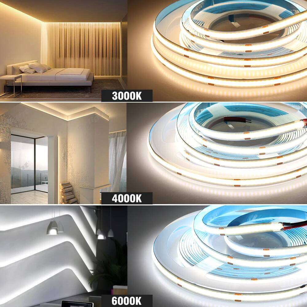 3000K 4000K 6000K Brightness COB Light DC12V 24V 320 480 528LEDs/m High Color Rendering 5m/lot LED Strip Z260206