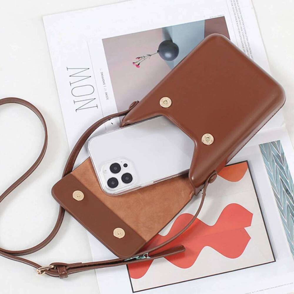 Versatile vertical Japanese and Korean simple flip phone commuting PU leather crossbody bag, square single-shoulder bag XJ260129