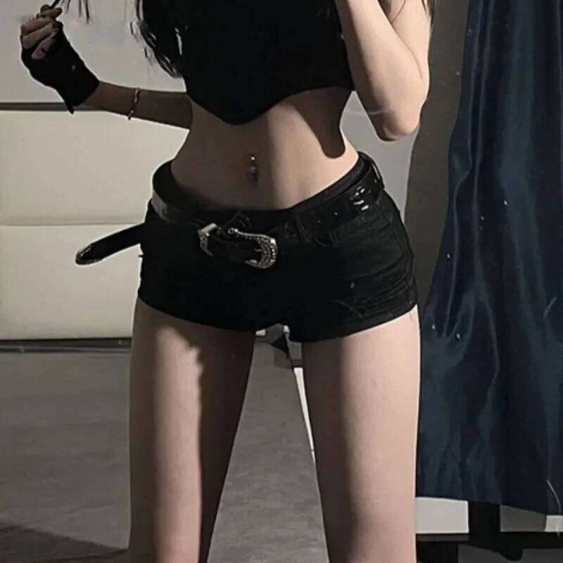 Denim Mini Shorts Women New European Style Trendy Summer Temperament Trousers Popular Button Sexy Sheath Night Club Slim Street H260206