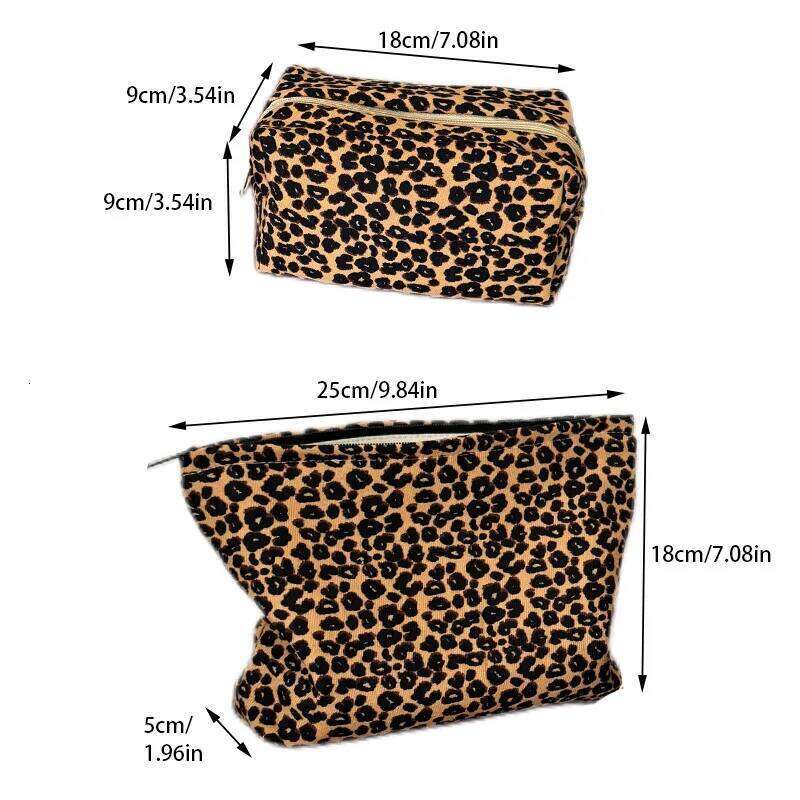 Autumn and Winter Leopard Print Large Capacity Toiletry Women's Makeup Pouch Travel Cosmetic Organizer Bag Y260206