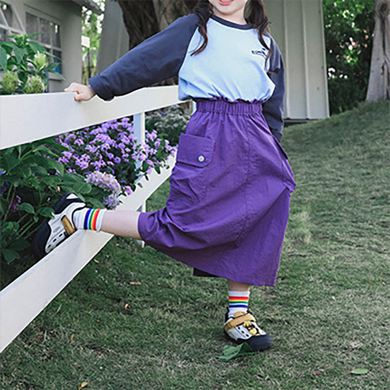 Skirts Kids Mountain Style Minimalist Pocket Quick-Dry Skirt Elastic Waist Outdoor Casual Skirt for Girls 26AG3172