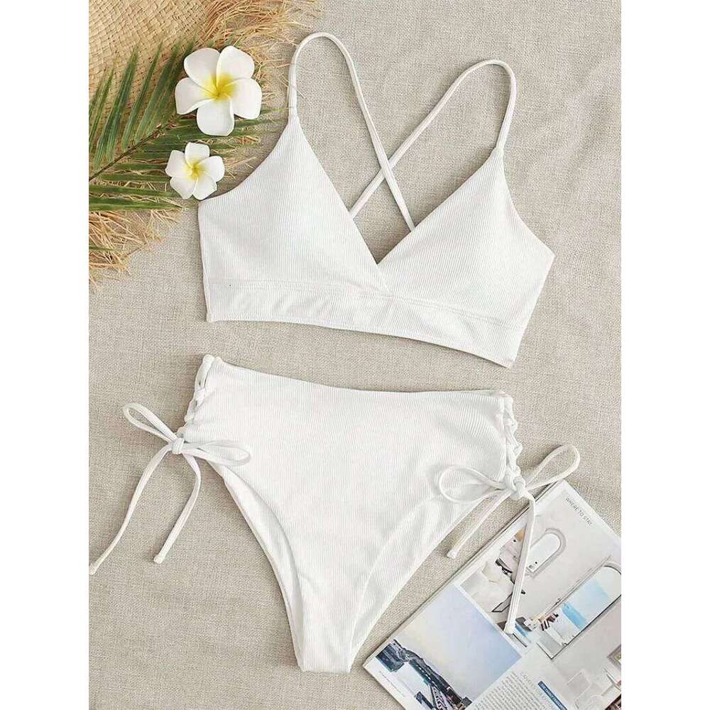 Sexy bandage high waist Brazilian Bikinis Sets Swimsuit Swimwear Swimming Suit for Women 2023 New Bikini Mujer Biquinis XJ260206