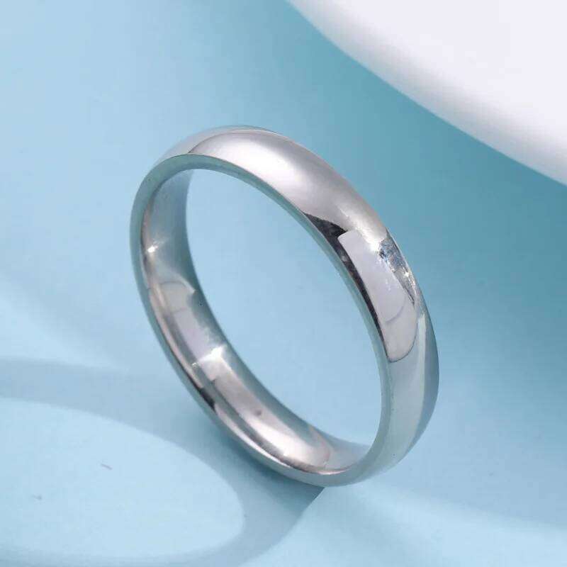 Classic 4mm Curved Stainless Couple Ring Charm Men Women Titanium Steel Rings Best Party Gift Jewelry W260206