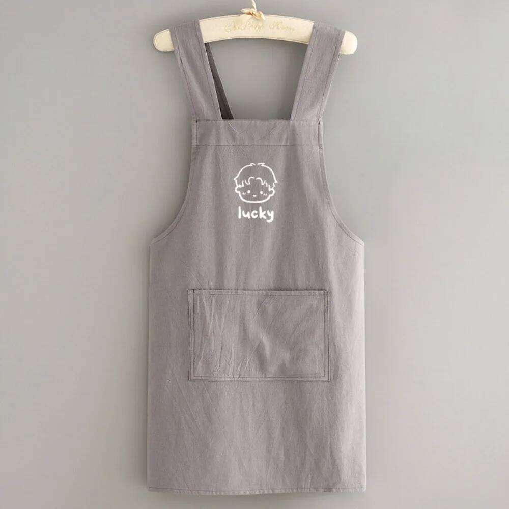 Simple Cotton Japanese Waist Breathable Home Cooking Smock Anti Dirty Kitchen Aprons Boys and Girls S260205