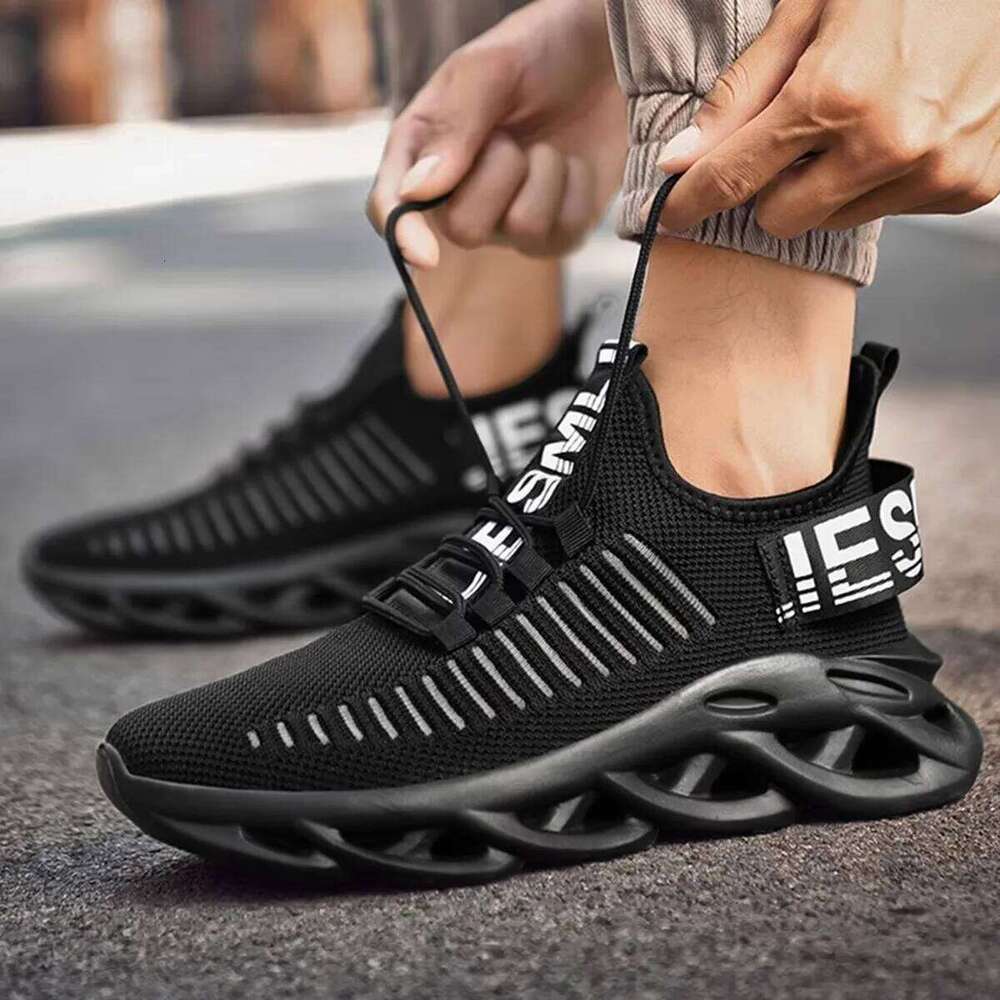 Men's Trendy Fashionable Lace Up Mesh Design Comfortable Breathable Non Slip Sole Running Basketball Sports Shoes