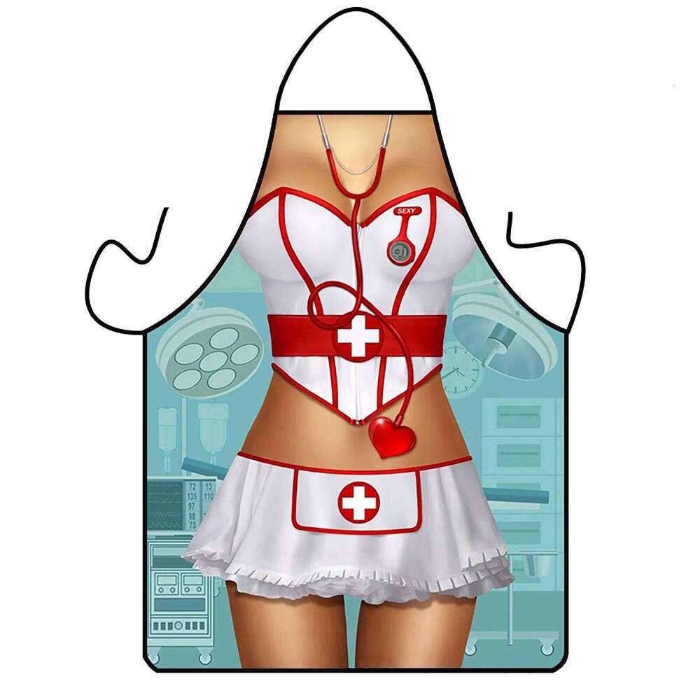 Creative Sexy Men And Women Barbecue With Fun Printing Prevention Water Single Party Funny Apron For Gifts S260205