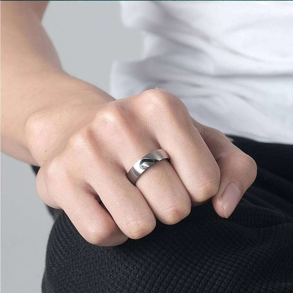 Rose Gold/Black Color Heart Couple Rings Stainless Steel Couples Lovers Love Promise Ring For Men Women Jewelry Dropshipping W260206