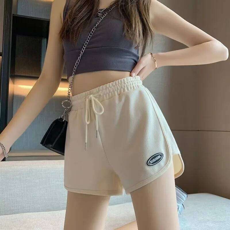 Casual Drawstring Sports Summer Thin High Waist Yoga A-line Shorts Loose Women Running Straight Trousers XJ260206
