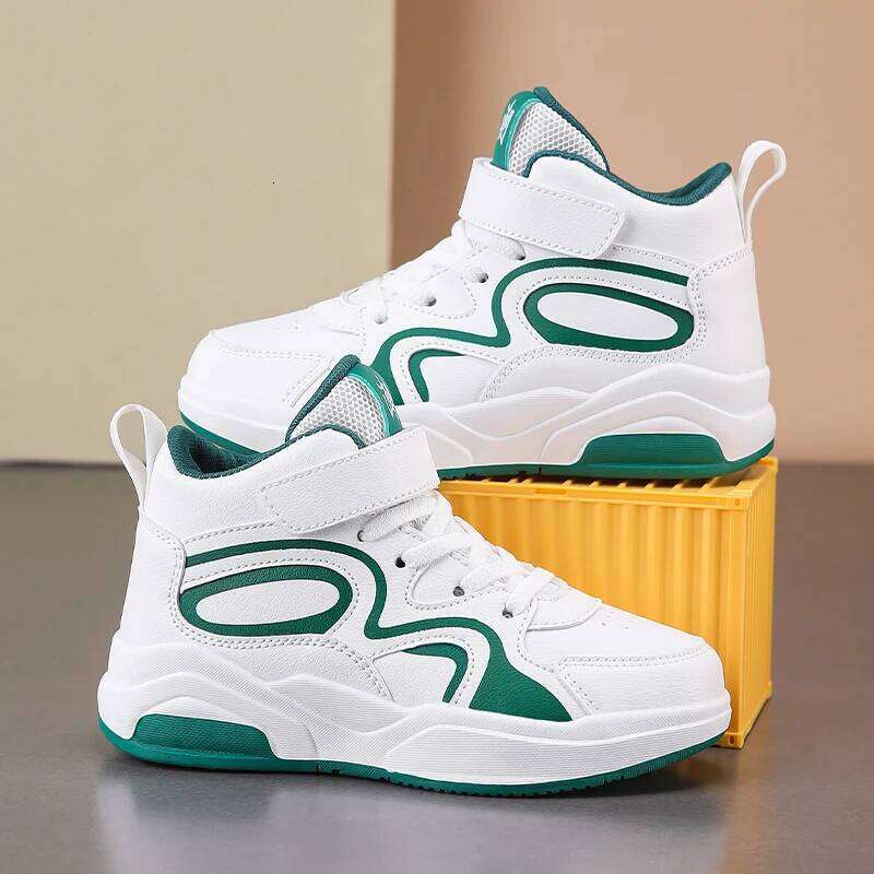 Luxury Boys Leather Children Shoes 4 To 12 Years PU Autumn Kids Footwear Sports Tennis Casual High Top Sneaker for Boy 26Y0206