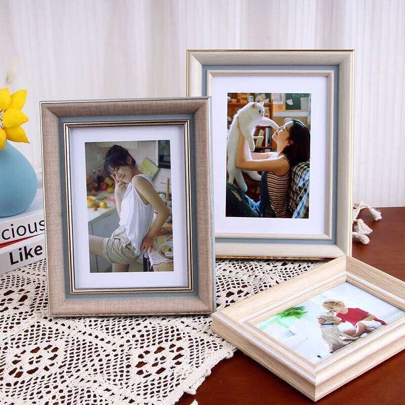 Nordic Ins Style Minimalist Picture Frame Desktop Display Wall Hanging 6/7/8/10/Inch A4 Family Photo Decoration Log Color S260205