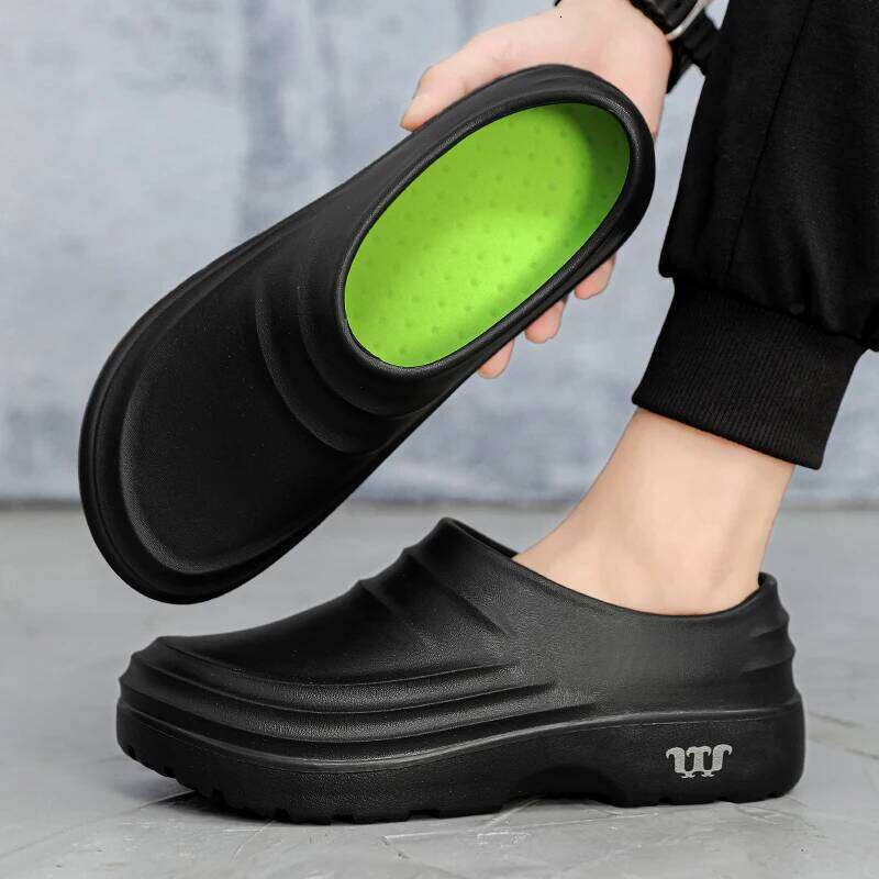 New Men's and Women's EVA Chef Anti Slip Waterproof Oil Resistant Comfortable Work Slippers Outdoor Fishing Leisure Shoes