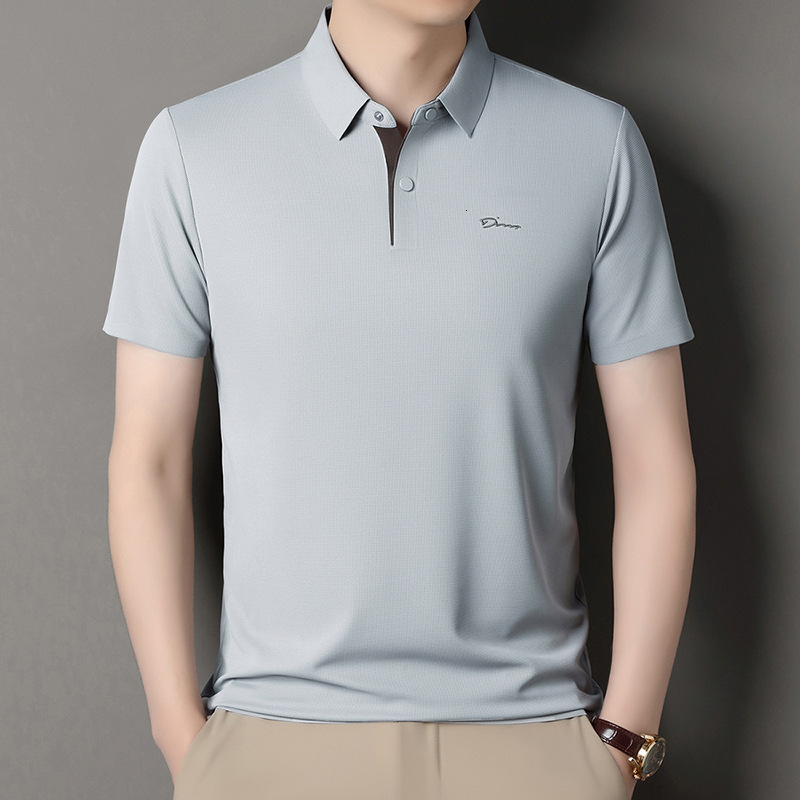 Seamless Polo Summer 2026 Men's Fashion Polo Shirt Daily Casual Middle-Aged Men's Luxury Brand Designer Clothes Top Short Sleeve T-Shirt Men