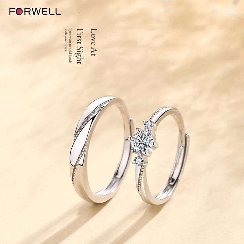FORWELL Adjustable Rings Set Best Friends Chic Matching Couple Jewelry Unique Valentine's Day Birthday Gift for Her W260206