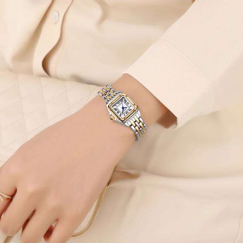 New Women's Fashion Square Watches Gold Alloy Strap Luxury Ladies Quartz Wristwatches Qualities Female Roman Scale Clock Gift Z260206