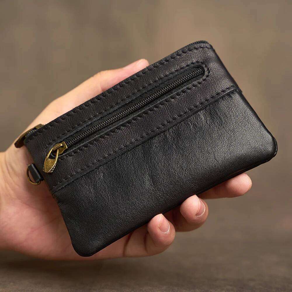 Genuine Leather Coin Purse for Women Mini Zipper Wallet Small Pocket Bag Female Money Wallets Men Card Holder Y260206