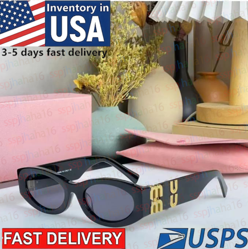 Luxury miulys miulys sunglasses women's small frame acetate sunglasses MU11WS designer gold label letter logoSMU09WS vintage small oval frame sunglasses SMU04Z