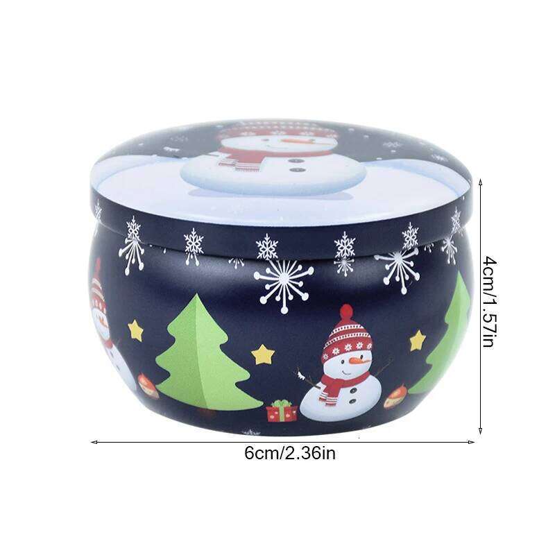 1PC Christmas Aromatherapy Candle Tinplate Rose Goji Berry Blood Orange Lavender Vanilla Gift New Year Party Home Decoration S260205
