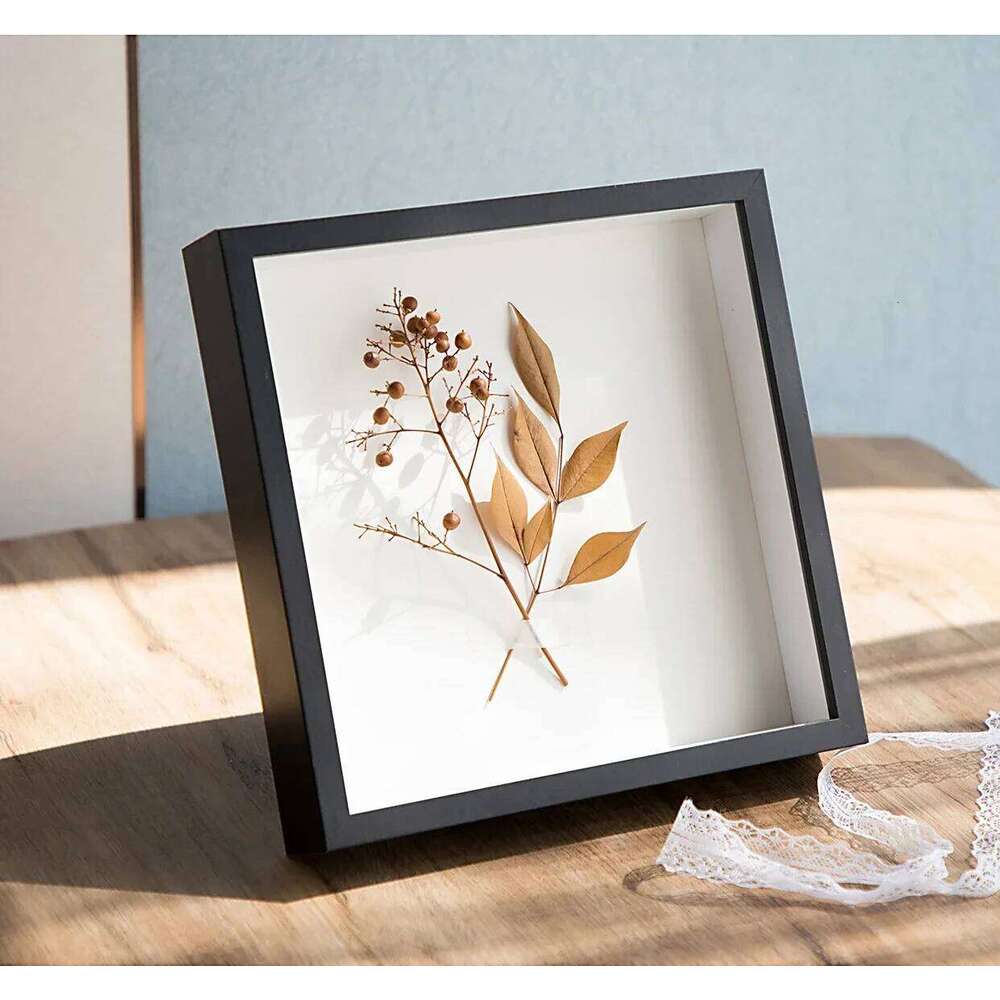 2pcs 3d Photo Frames Wooden Picture Frame Depth 5cm Nordic Shadow Box Dried Flower Specimens Holder Handmade DIY Gift Home Decor S260205