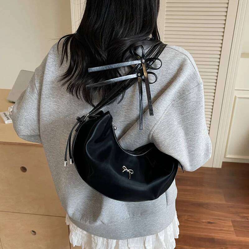 LEFTSIDE Retro Japanese Style Sweet Shoulder Bags for Women Small PU Leather Tote Bag 2025 Designer Bow Purses and Handbags Y260205