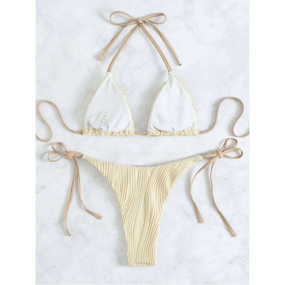2025 String Bikini Solid Thong Swimsuit Brazilian Bathing Suit Women Sexy Swimwear Female Beach Wear Swimming Summer Trikini Z260206