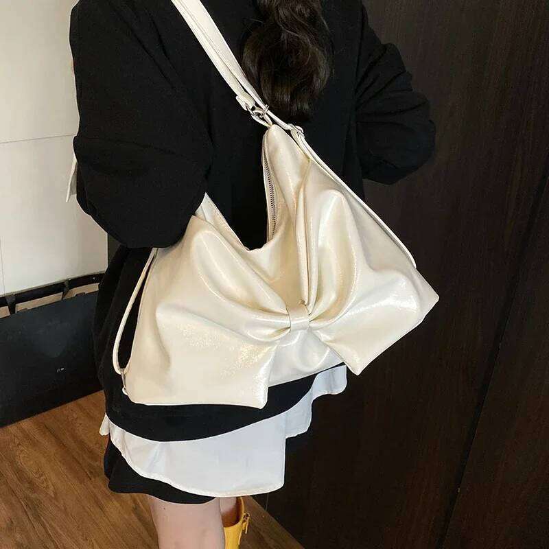 Butterfly Knot Shoulder Bags for Woman 2025 New Trendy Fashion Versatile Commuter PU Backpack and Crossbody Bag Mochilas Mujer Y260205