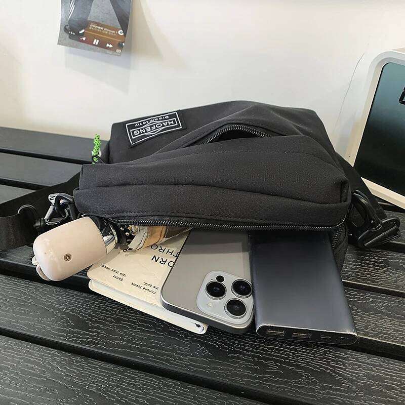 Women's Embroidered Canvas Crossbody - Multifunctional Small Purse Sport Casual Rectangle Shoulder Bag Lightweight XJ260129