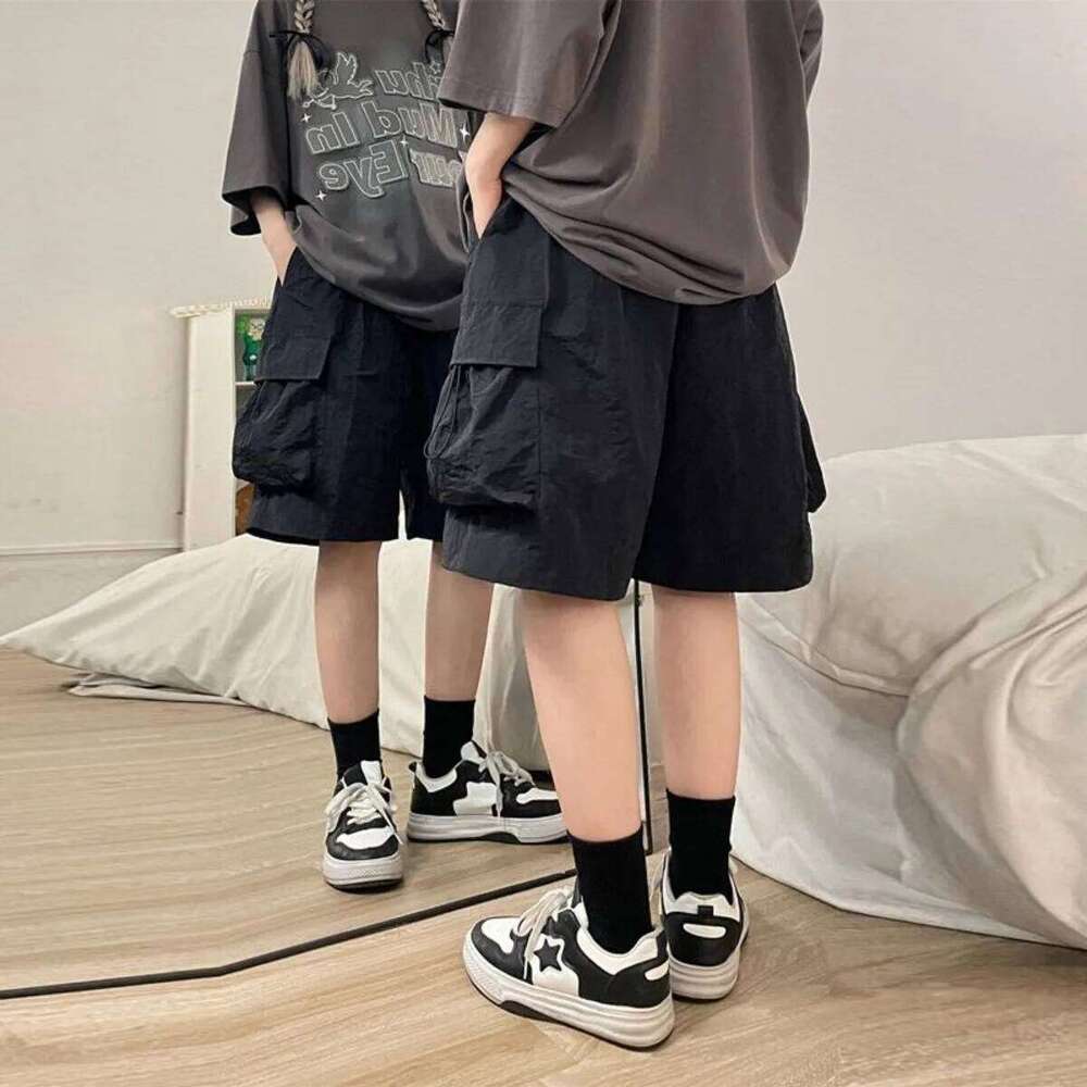 Women High Waist Cargo American Style Streetwear Summer Wide Leg Pants Fashion Female Big Pocket Loose Shorts XJ260206