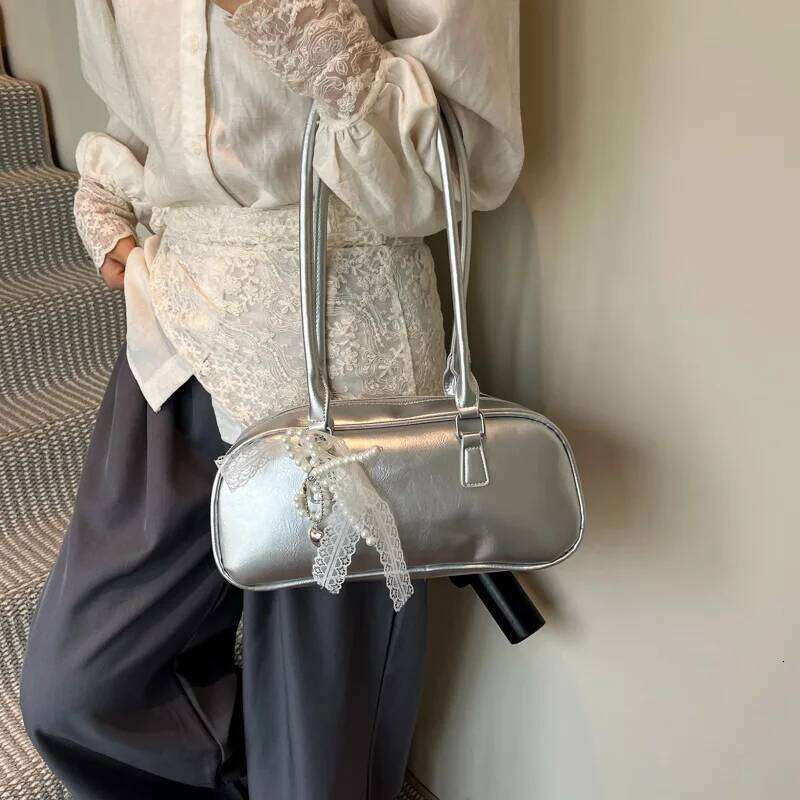 Silver Ballet Sle Large Capaci Women's Handbag Pillow oulder Versatile Underarm Trendy French Bread Bag Y260205