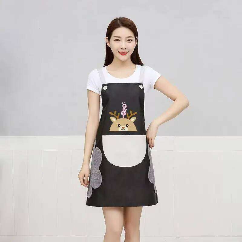 Apron, Waterproof and Oil-proof, Ladies' Work Household Kitchen Supplies Korean Cute Patterns Gift Apron S260205