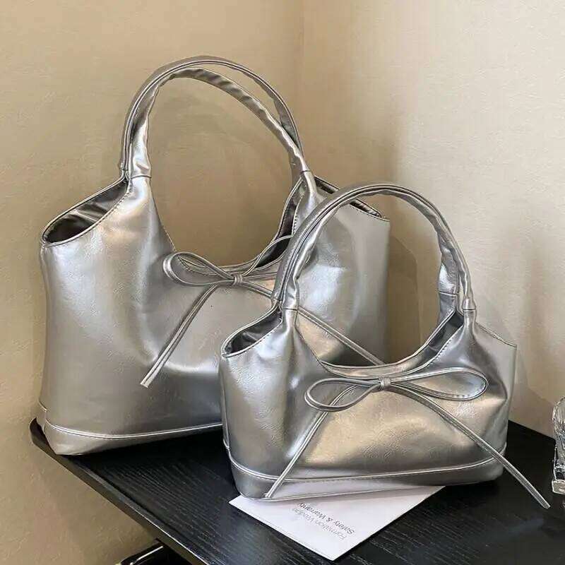 Wax Skin Bow New Style Girl Sexy Handbag Crossbody Commute Cute Waterproof Texture Multi-Functional Large Capacity Storage Bag Y260205