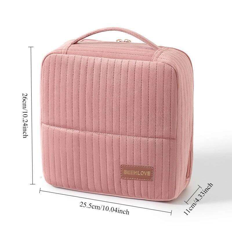 1pcs Standable Makeup Bag Portable Travel Cosmetic Organizer Large Capacity Handheld Toiletry Storage Pouch for Toiletries Y260206