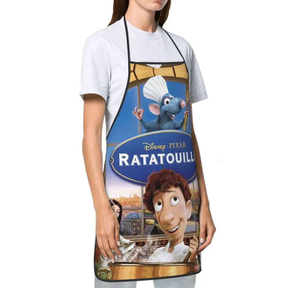 Custom Unisex Little Ratatouille Remy Bib Apron Adult Women Men Chef Tablier Cuisine for Kitchen Cooking Gardening S260205
