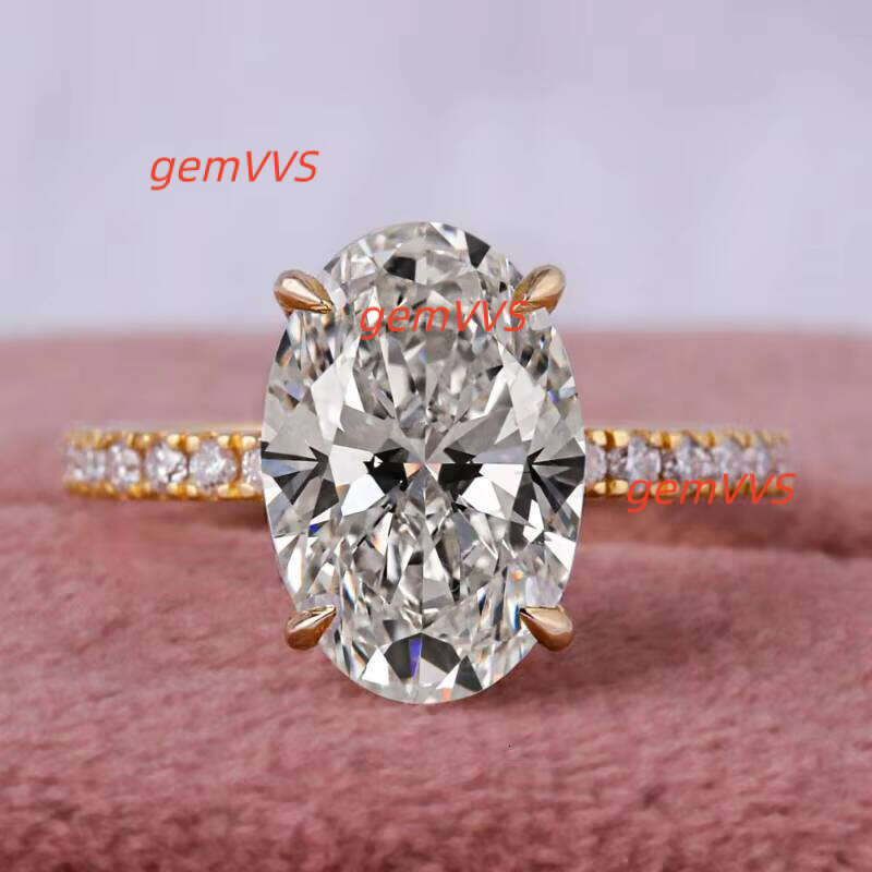CVD HPHT Oval Cut Lab Grown Diamond Jewelry Rings 10K 14K Gold Solid Custom For Women Men Engagement With Igi Certification