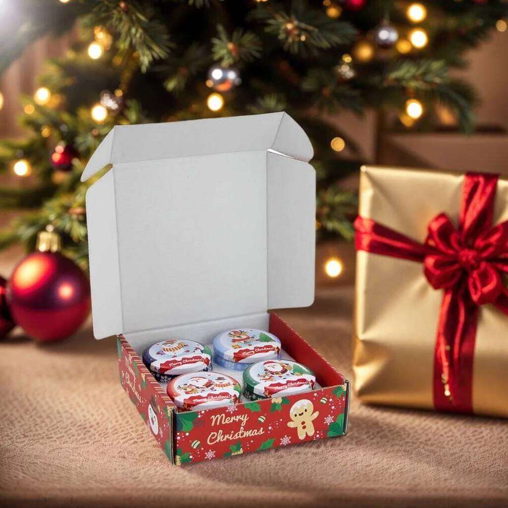 Aromatherapy Candles Santa Claus Snowmen Tin Cans Candle Christmas Decoration for Home Xmas New Year 2025 Navidad S260205