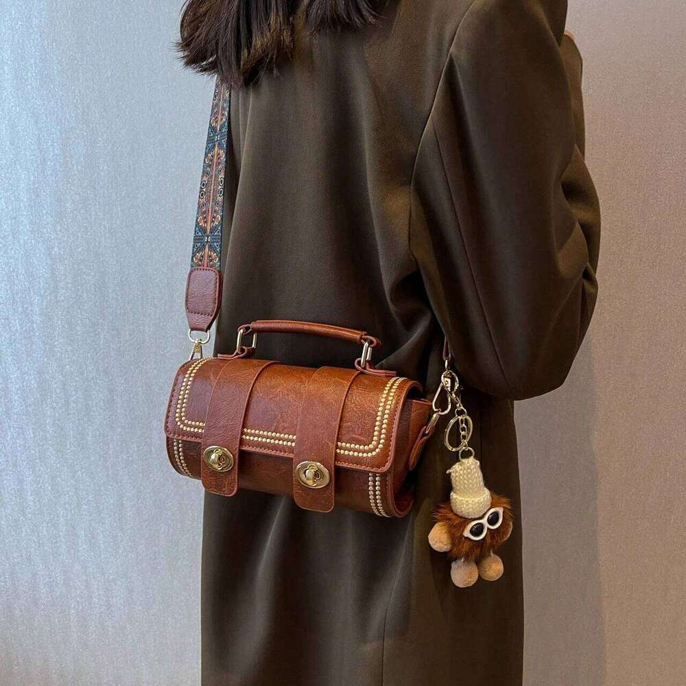 Retro Mini Cylinder Handbag Women, Crossbody For Daily Use Vintage Style Cylindrical Shoulder Women's Bag Y260205