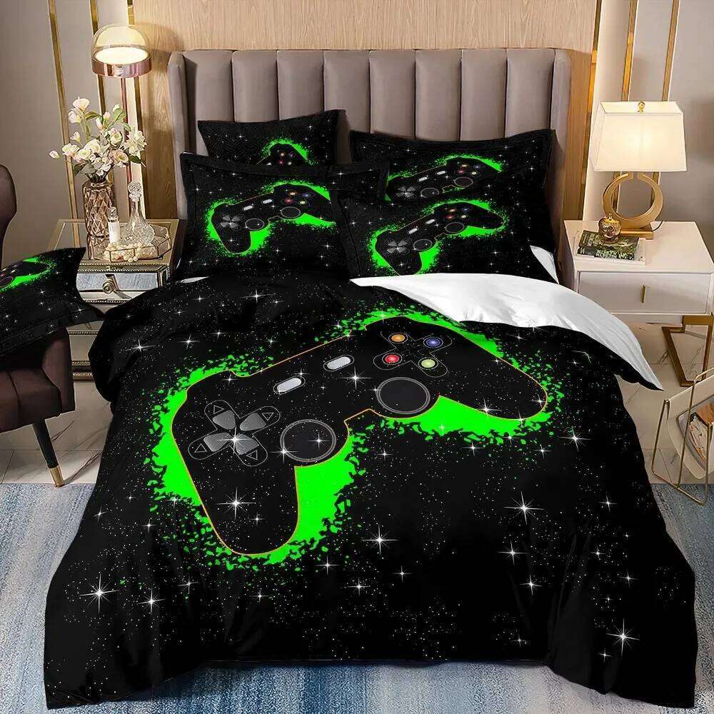 3d Gamer Bedding Sets Boy Gaming Duvet Cover Queen Video Games Comforter Cover,Playstation Designs Bed Set For Teen Boys XJ260206