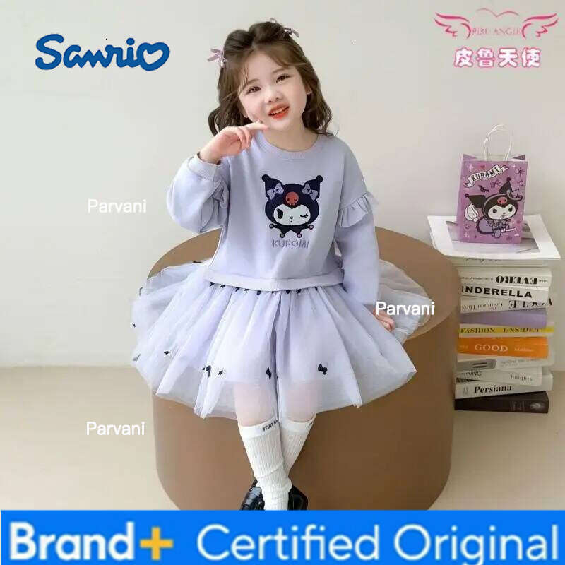 Sanrio Hello Kitty Girls Princess Dress Spring Soft Cotton For Children Autumn Season 2025 New Fashionable Cute Party H260206 - view 5