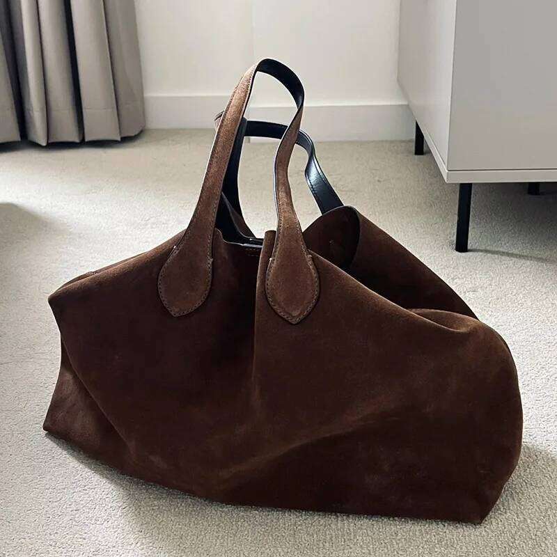 Suede Autumn and Winter Tote 2026 Niche Design Wing Matte Cowhide Large Capacity Women's Handheld Bag Y260205