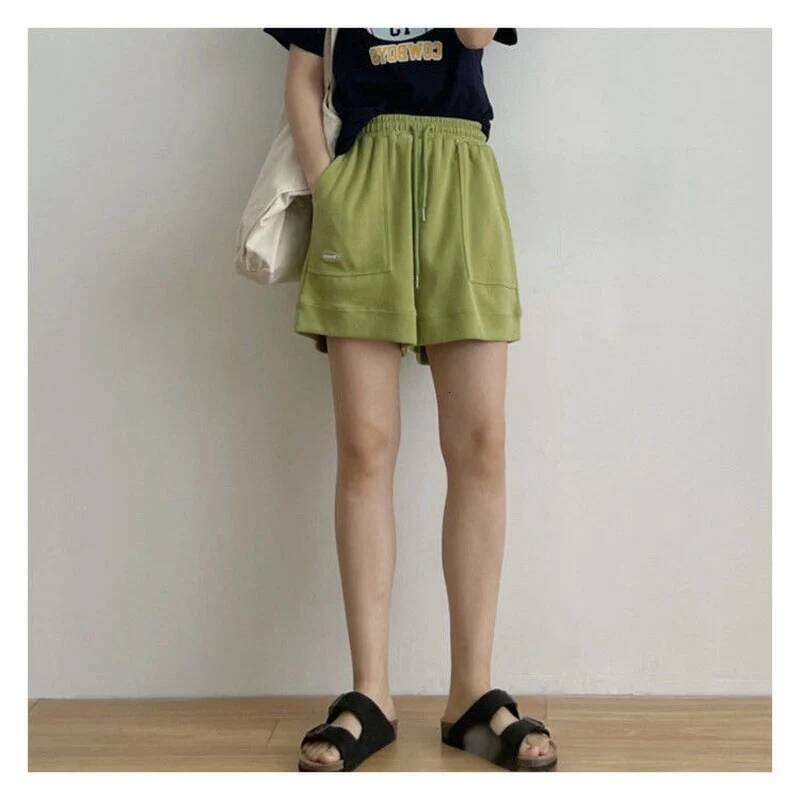 Women's comfortable loose wide-legged drawstring A pants Waist Slim fit casual home versatile sports shorts XJ260206
