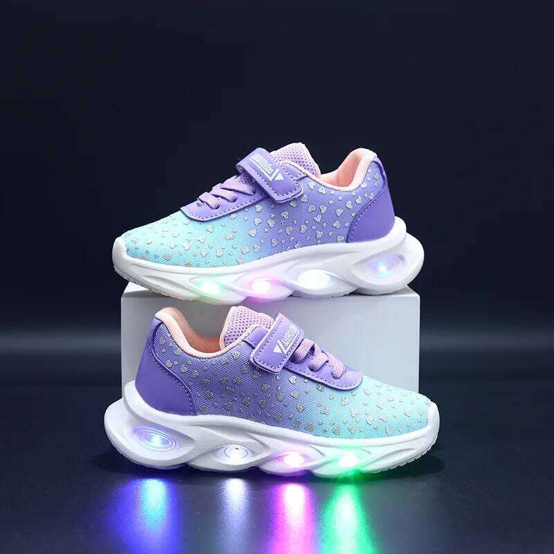 Kids' Casual Shoes Children Led Light Spring Outdoor Sneakers For Breathable Anti-slip Black Blue Pink Size 21-30 H260206