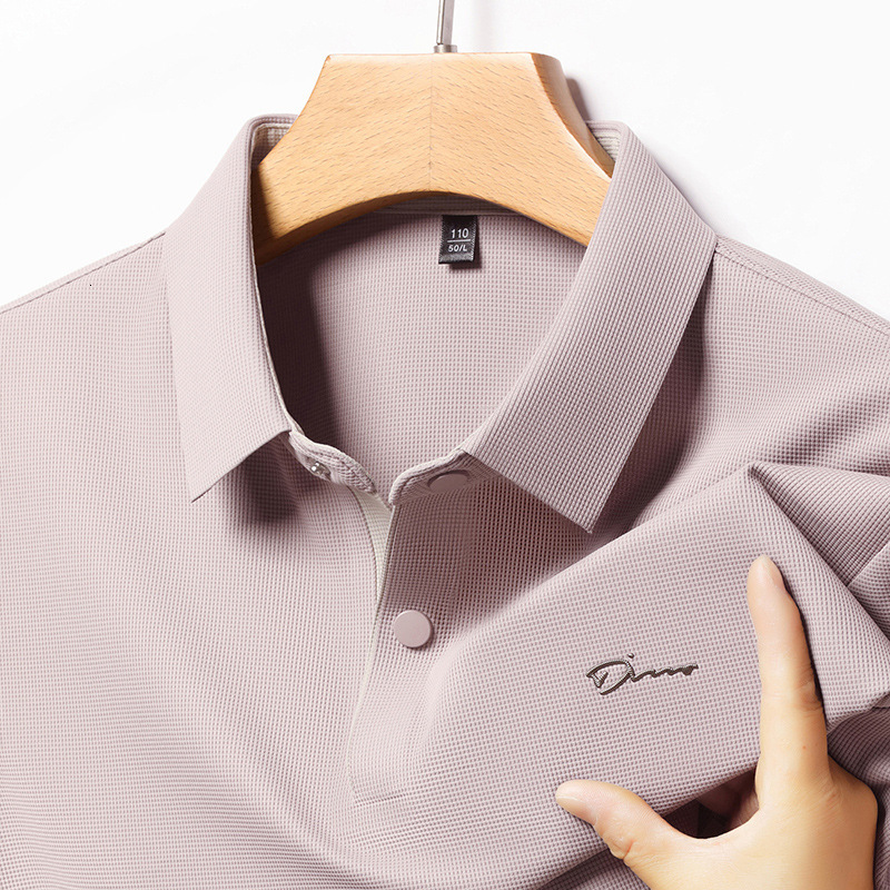 Seamless Polo Summer 2026 Men's Fashion Polo Shirt Daily Casual Middle-Aged Men's Luxury Brand Designer Clothes Top Short Sleeve T-Shirt Men