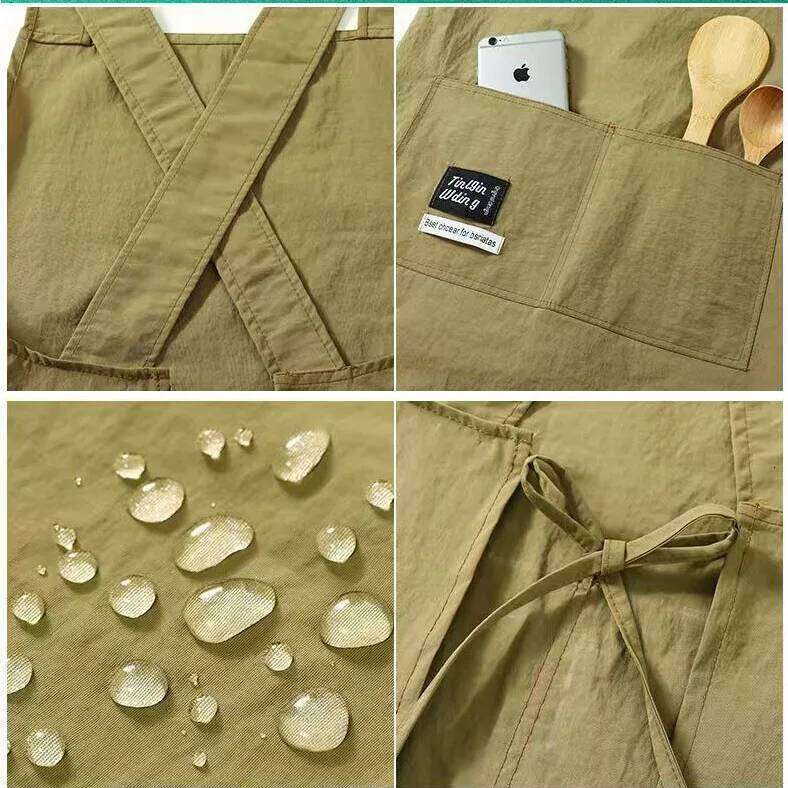 New Korean Household Kitchen Adult Waist Apron Waterproof Oil Resistant Cooking Chef Workwear for Catering Waiter Work Clothes S260205 ade