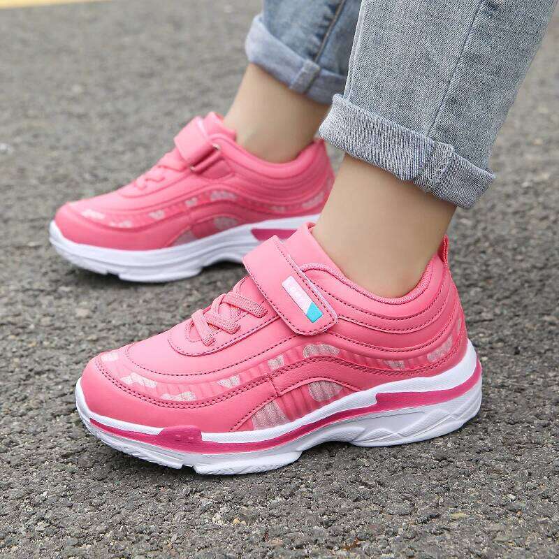 Cute Children Girls Luxury Leather Lightweight Kids Casual Shoes Running Sports School Tennis Sneaker for Girl 26Y0206