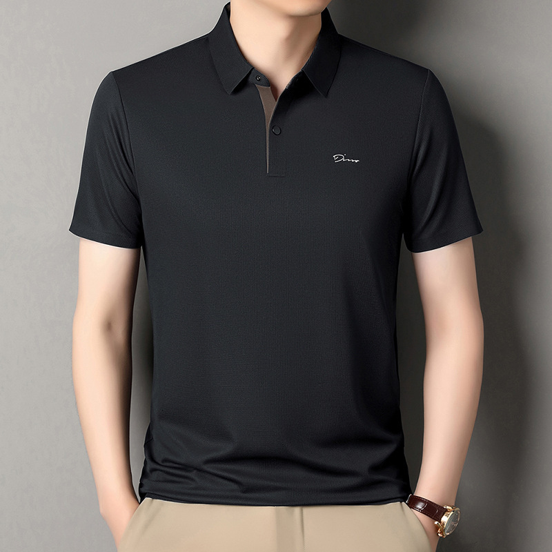 Seamless Polo Summer 2026 Men's Fashion Polo Shirt Daily Casual Middle-Aged Men's Luxury Brand Designer Clothes Top Short Sleeve T-Shirt Men
