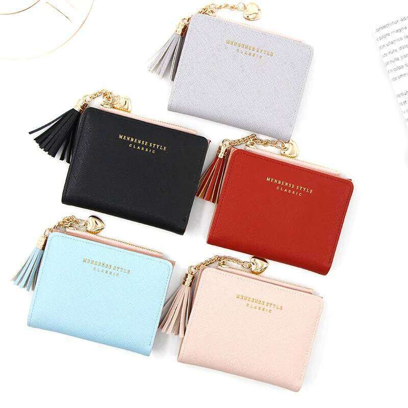 Personalized Short Women's Zipper Tassel Simple Clutch Bag Coin Purse Female Wallet Money Clip Y260206